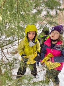 WMAES Students playing in the snow together.
